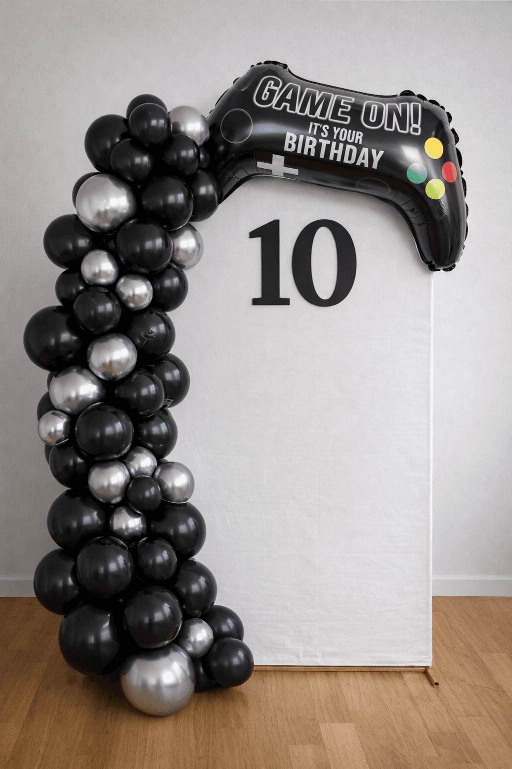 Ballongbåge med gamingtema för barnkalas